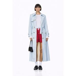 Burberry baby blue long Trench Coat US4